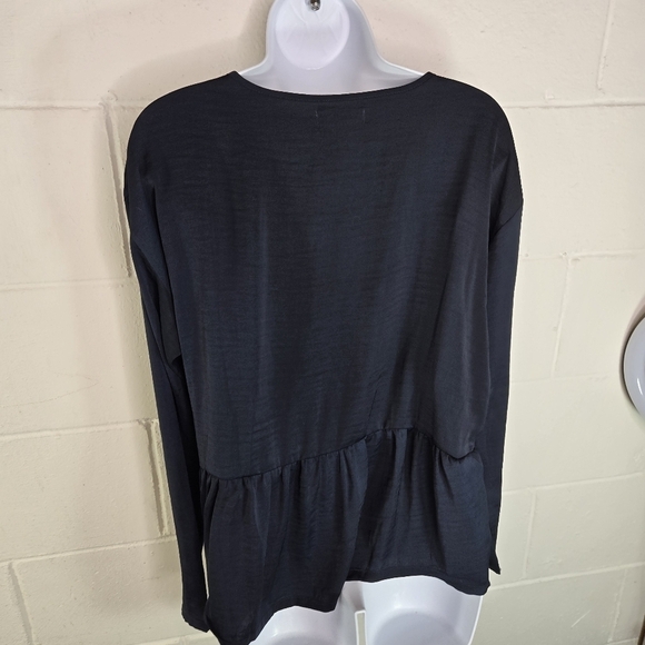 Moss Copenhagen navy blue peplum blouse - Picture 4 of 8